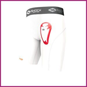 Youth Compression Shorts with Removable Protective Cup, Moisture-Wicking Fabric